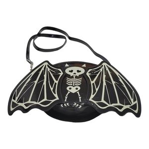 Betsey Johnson Glow in the Dark Bat Wing Skeleton Purse/Crossbody Bag